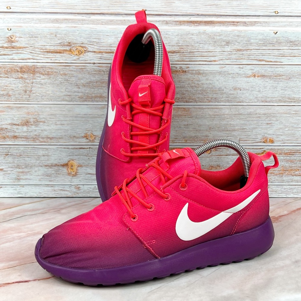Nike Roshe Run Print Laser Crimson/White/Grape sz 8